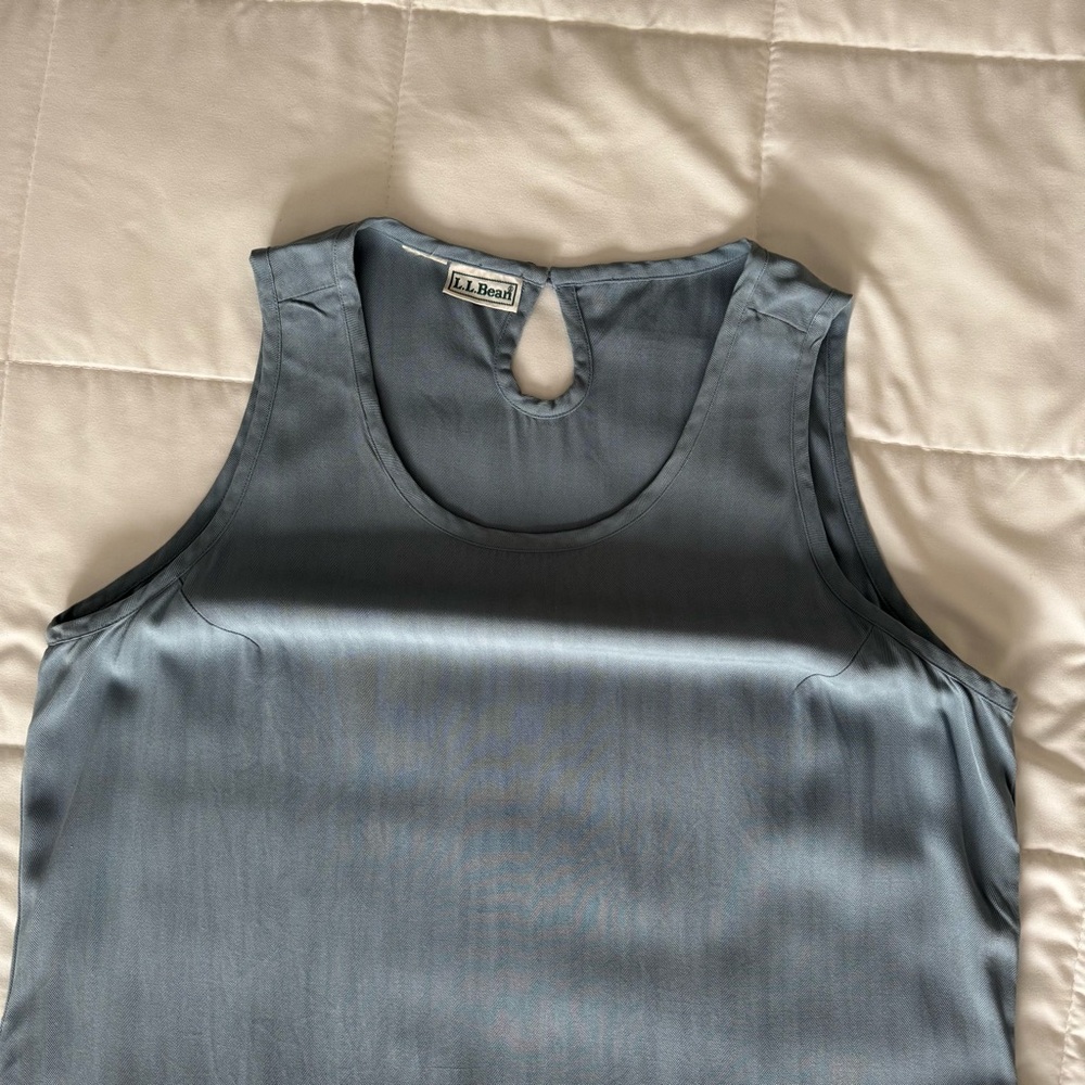 L.L. Bean Silk Maxi Dress Unknown Size - Picture 2 of 9
